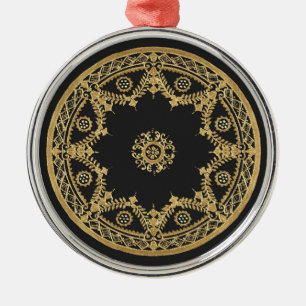 Black and Gold Decorative Design Metal Tree Decoration