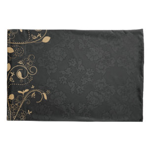 Black and Gold Decorative Pattern Pillowcase