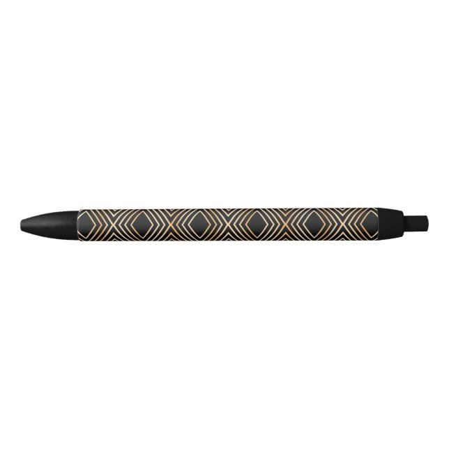 Black and Gold Diamond Pattern Ink Pen (Front)
