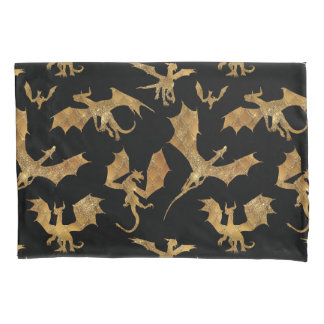 Black and gold Dragon  Pillowcase