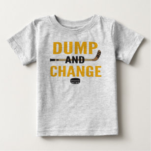 Black and Gold Dump and Change Hockey Baby Baby T-Shirt