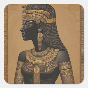 Black and Gold Egyptian Queen Square Sticker
