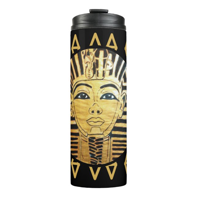 Black and Gold Egyptian Style  Thermal Tumbler (Front)
