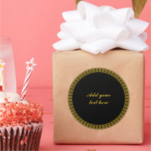 Black and Gold Elegance, Customise, Classic Round Sticker