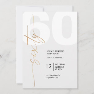 Black and Gold Elegant 60th Birthday Invitation