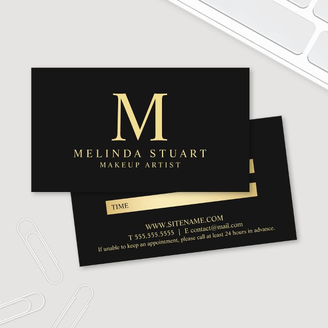 Black and Gold Elegant Appointment Card (Creator Uploaded)