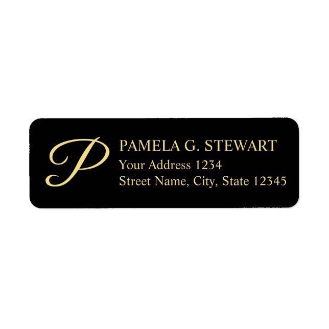 Black and Gold Elegant Monogram (Front)