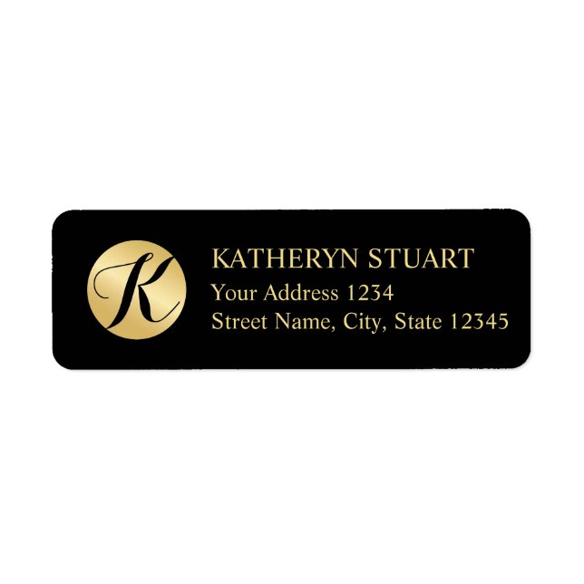 Black and Gold Elegant Monogram (Front)