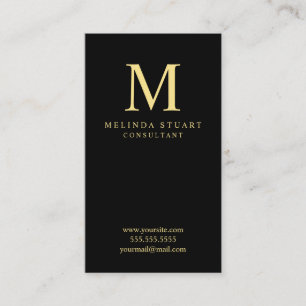 Black and Gold Elegant Monogram Business Card
