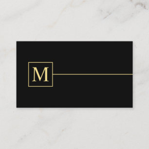 Black and Gold Elegant Monogram Business Card