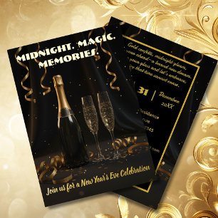 Black and Gold Elegant New Years Eve Party