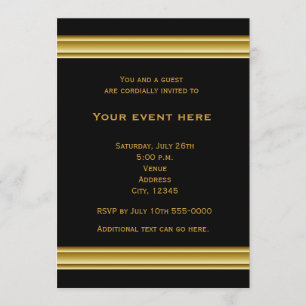 Black and Gold Elegant Party Event Invitation