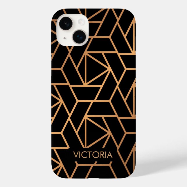 Black and Gold Elegant Pattern Case-Mate iPhone Case (Back)