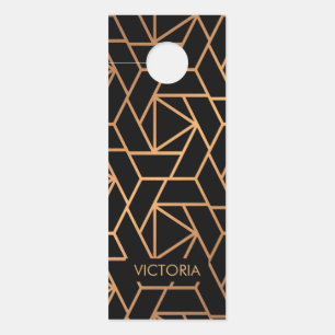 Black and Gold Elegant Pattern Door Hanger