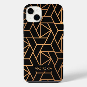 Black and Gold Elegant Pattern iPhone 14 Plus Case
