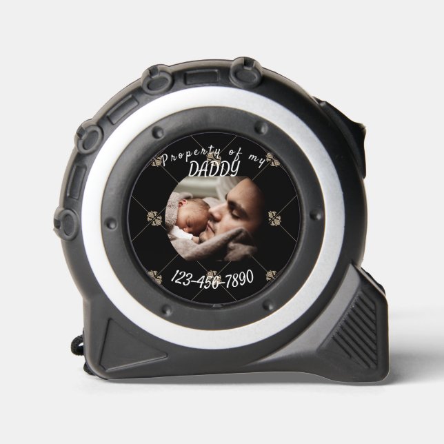 Black and gold elegant personalised photo for dad 1 (Front)