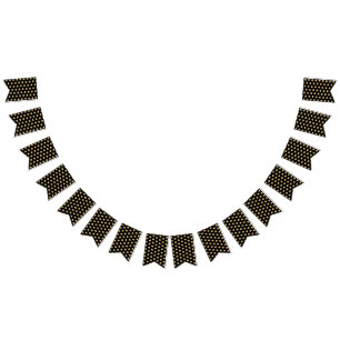 Black and Gold Elegant Polka Dots Pattern Chic Bunting