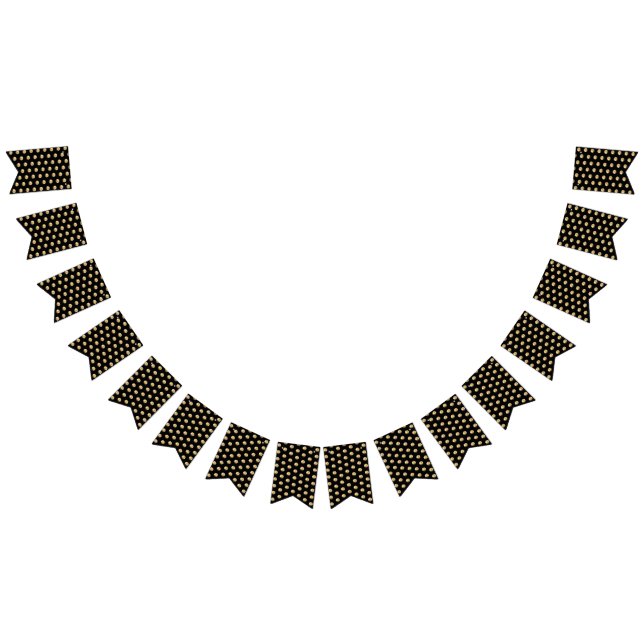 Black and Gold Elegant Polka Dots Pattern Chic Bunting (All)