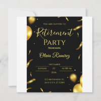 Black And Gold Elegant Retirement