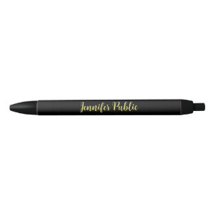 Black And Gold Elegant Template Calligraphy Name Ink Pen