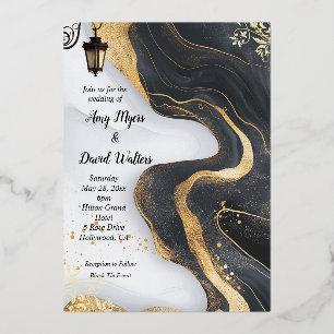 Black and Gold Elegant wedding Invitation