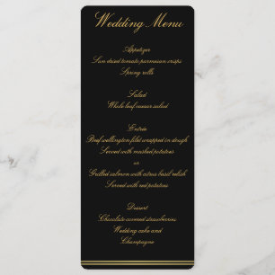 Black And Gold Elegant Wedding Menu