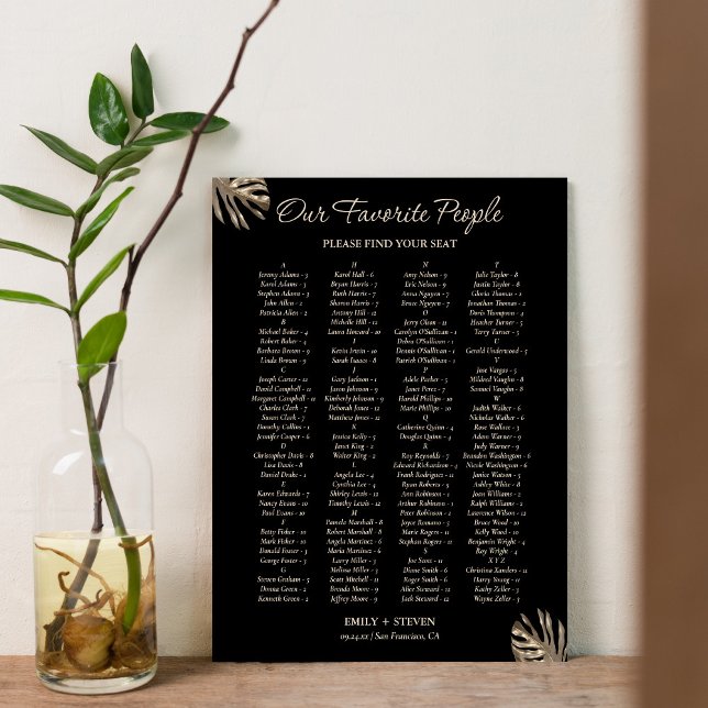Black and Gold Elegant Wedding Seating Chart Sign (Creator Uploaded)