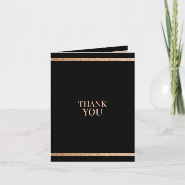 Black and Gold, Employee Thank You Card (Front)