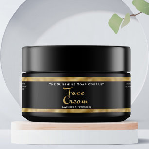 Black and Gold Face Cream Jar Label