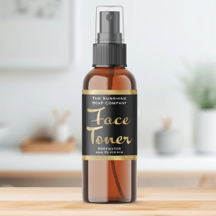 Black and Gold Face Toner Bottle Label