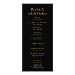 Black and Gold Faux Foil Confetti Dots - Program Rack Card