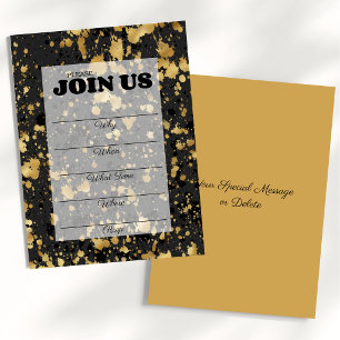 Black and Gold Fill In Multi Purpose Invitation