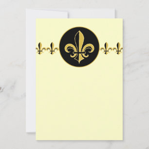 Black and Gold Fleur de lis