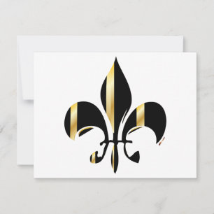Black and Gold Fleur de Lis