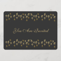 Black and Gold Fleur de Lis Confetti