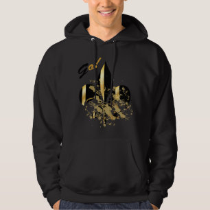 Black and Gold Fleur de Lis Hoodie