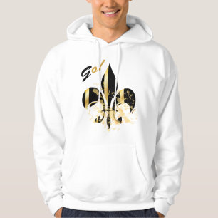 Black and Gold Fleur de Lis Hoodie
