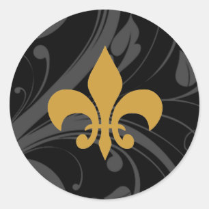 Black and gold Fleur De Lis Stickers