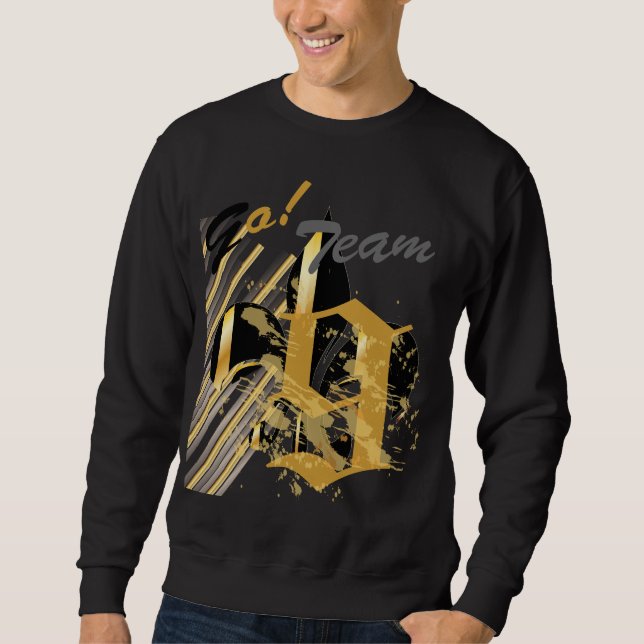 Black and Gold Fleur de Lis Sweatshirt (Front)