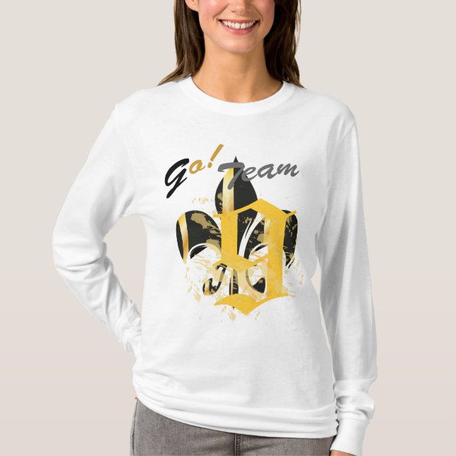 Black and Gold Fleur de Lis T-Shirt (Front)