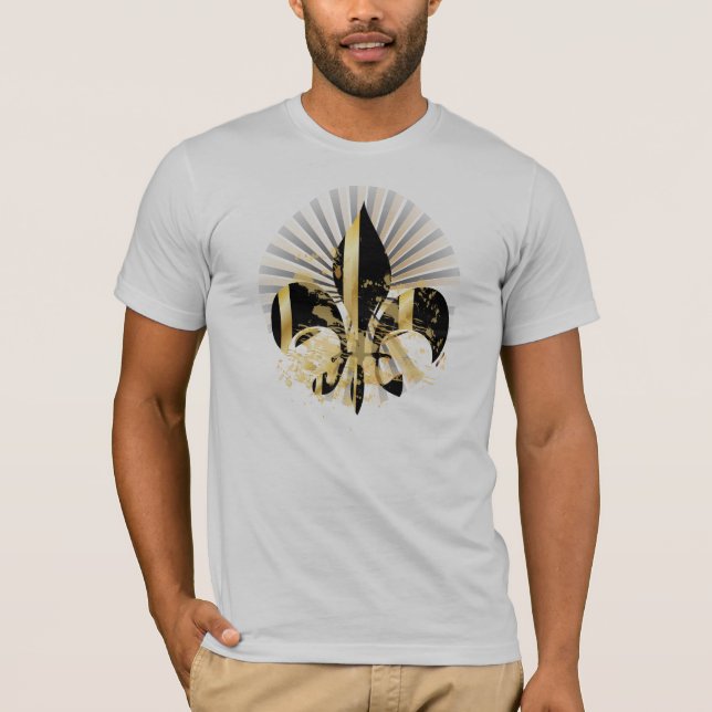 Black and Gold Fleur de Lis T-Shirt (Front)