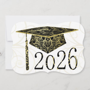 Black and Gold Floral Cap 2026 Card