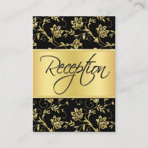 Black and Gold Floral Enclosure Card