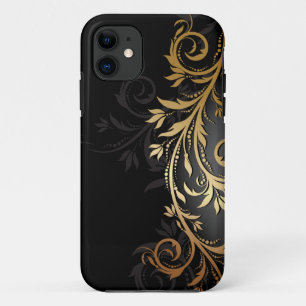Black and Gold Floral Vine Case-Mate iPhone Case