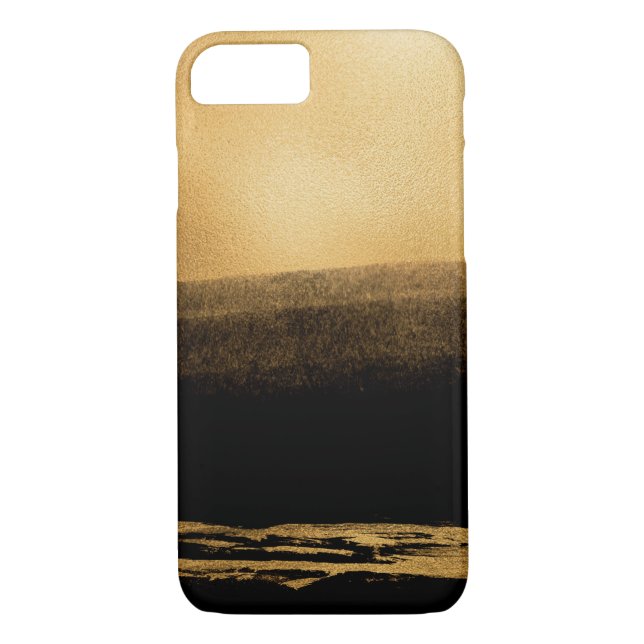 Black and Gold Foil Brush Stroke Case-Mate iPhone Case (Back)