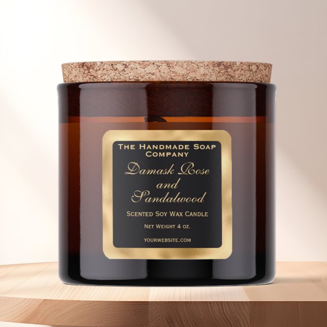 Black and Gold Foil Candle Label (Creator Uploaded)