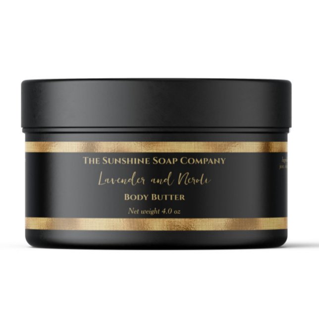 Black and Gold Foil Luxury Cosmetics Jar Label (Creator Uploaded)