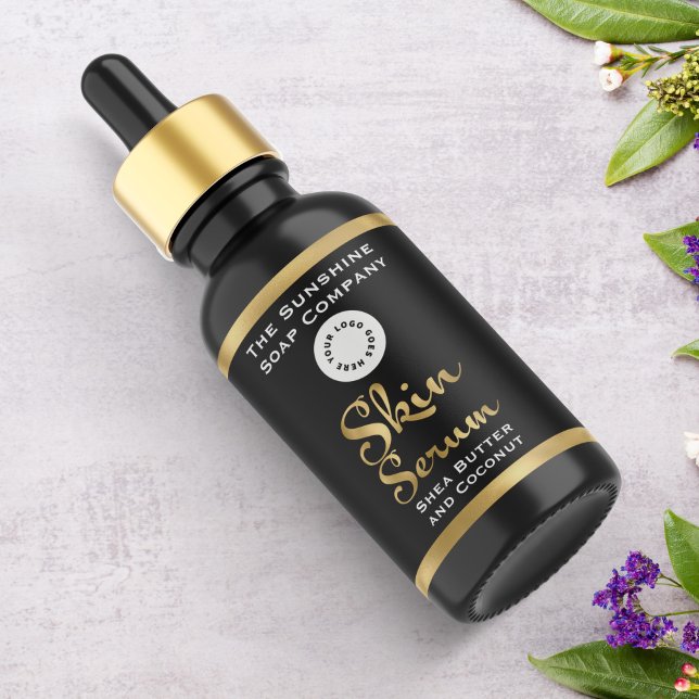 Black and Gold Foil Skin Serum Bottle Label w/logo (Creator Uploaded)