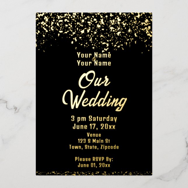 Black and Gold Foil Wedding (Front)