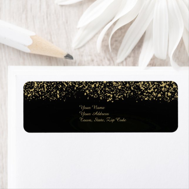 Black and Gold Foil Wedding Stationery (Insitu)